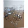 Image 1 : Four Matching Salad Bowls With Two Plastic Bowls & Salad Serving Spoons