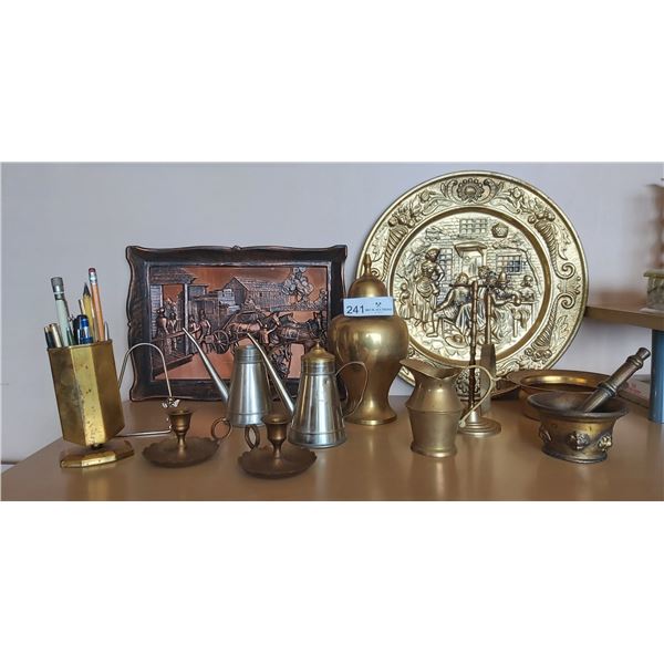Assortment Of Brass/Copper/Silver Home Décor