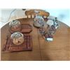 Image 1 : Three Wood Cheese Boards And Two Condiment Spinners