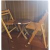 Image 1 : Folding Wooden Table With Two Wooded Folding Chairs
