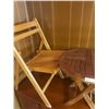 Image 3 : Folding Wooden Table With Two Wooded Folding Chairs