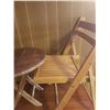 Image 4 : Folding Wooden Table With Two Wooded Folding Chairs