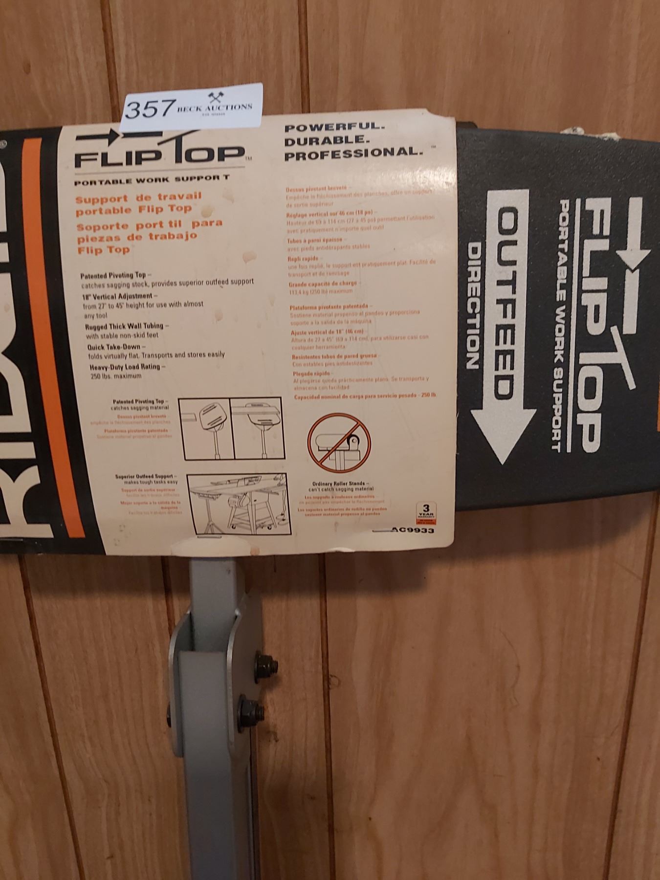 Ridgid Flip Top Portable Work Support Beck Auctions Inc.