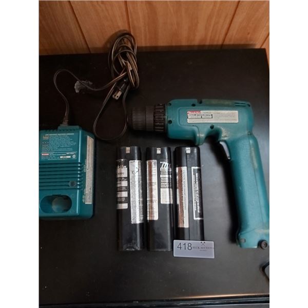 Makita Drill With Batteries & Charger