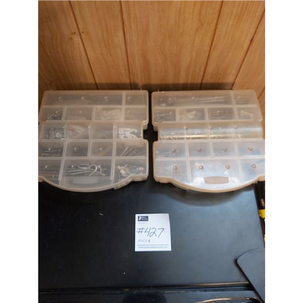 Two Hardware Organizers With Contents