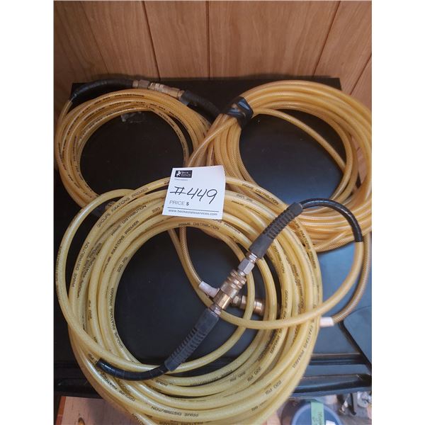 Three 200 PSI Air Compressor Hoses