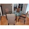 Image 1 : Glass top dining table and chairs cat C