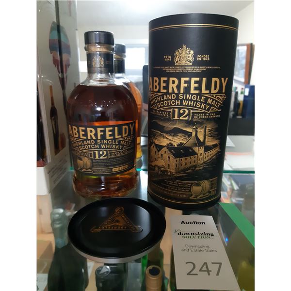 Aberfeldy Single mulch scotch whiskey. 750 mL. Cat A