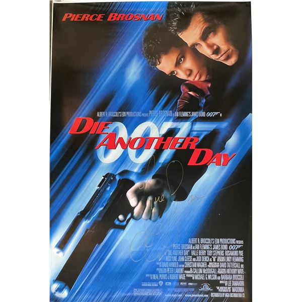 Die Another Day cast signed movie poster