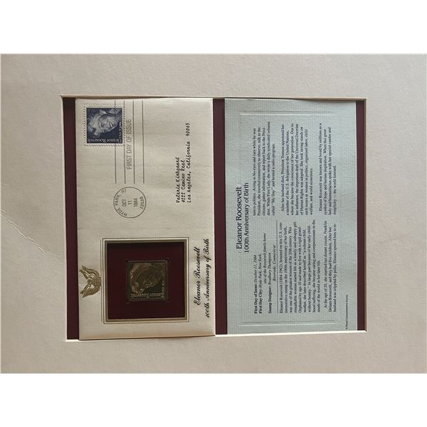 Eleanor Roosevelt 100th Anniversary commemorative first day cover
