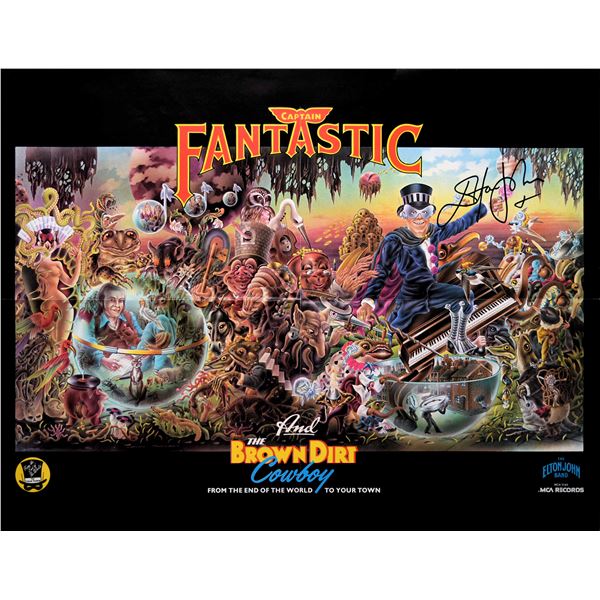 Elton John signed Captain Fantastic insert poster