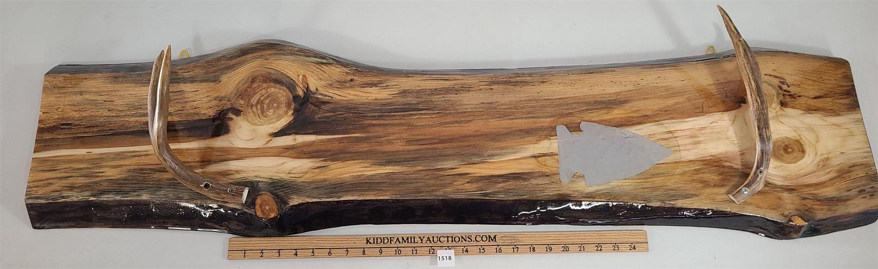 LIVE EDGE / ANTLER GUN RACK - 13 X 50 INCHES