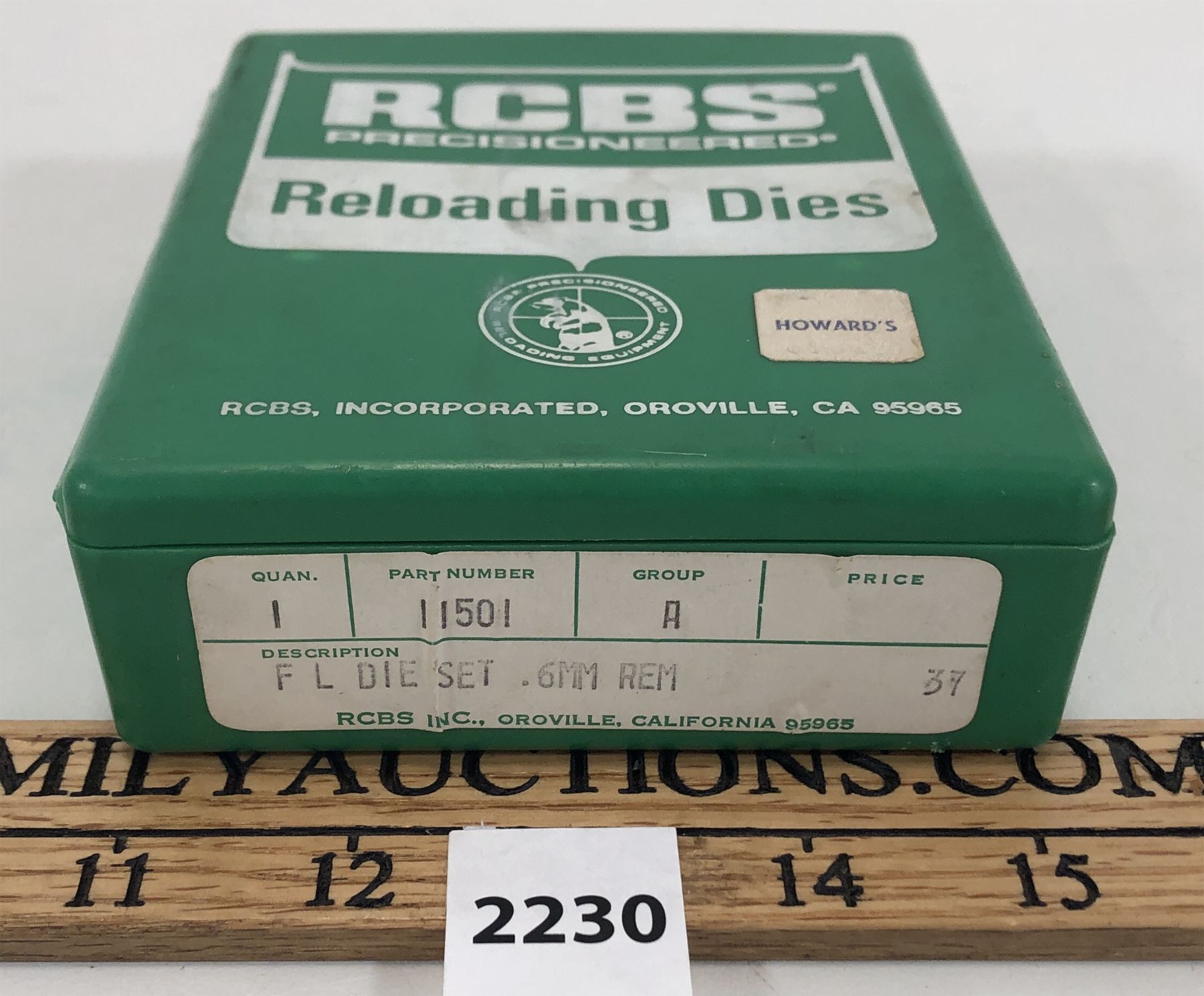 Reload 2 Usaf RCBS RELOADING 2 DIE SET - 6MM REMINGTON