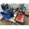 Image 1 : PALLET OF MISCELLANEOUS ITEMS-PROPANE TANKS, JACK STANDS, HEAVY DUTY ROLL COPPER WIRING, ETC.