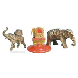 Lot Of 3 Mini Elephant Figures:
