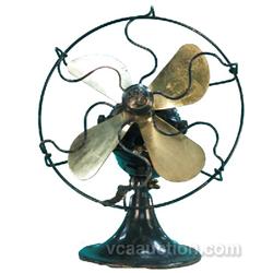 Rare Mini Electric Countertop GE Fan w/ Brass Blades