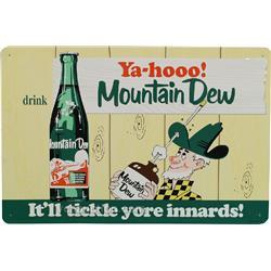 "Ya-Hooo!" Mountain Dew Embossed Tin Sign,