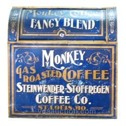 Monkey Gas Roasted Coffee Country Store Tin Bin Display