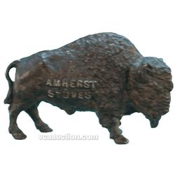 Cast-Iron Buffalo Figure Advertising Amherst Stoves -