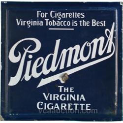 Piedmont Cigarette's Double Sided Porcelain Sign,