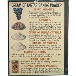 Early Cream Of Tartar Baking Powder Paper Sign "Royal B