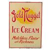 Image 1 : Gold Nugget Ice Cream Double Sided Porcelain Sign,