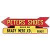 Image 1 : Peters Shoes Die-Cut Arrow Point Tin Sign,