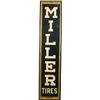 Image 1 : Large Miller Tires Wood Framed Tin Sign c1920's - 18" x