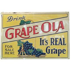 Grape Ola Embossed Tin Sign,