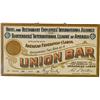 Image 1 : Union Bar License Tin Sign w/ Cardboard Back - 11" x 6"