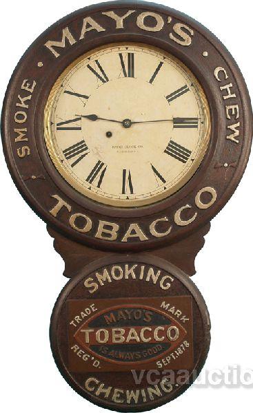 Mayo's Tobacco Baird Wooden Embossed Clock