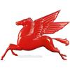 Image 1 : Mobil Oil Pegasus Embossed Die-Cut Porcelain Sign