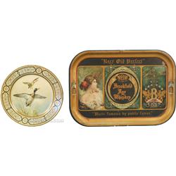 Lot Of 2 Tin Serving Trays: