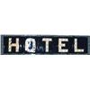 Image 1 : "Hotel" Porcelain Sign w/ Light Bulb Sockets,