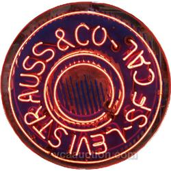 Round Levi Strauss & Co. S.F. Cal. Neon Sign - 26  diam