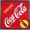 Image 1 : Drink Coca Cola Tin Sign In Wood Frame.