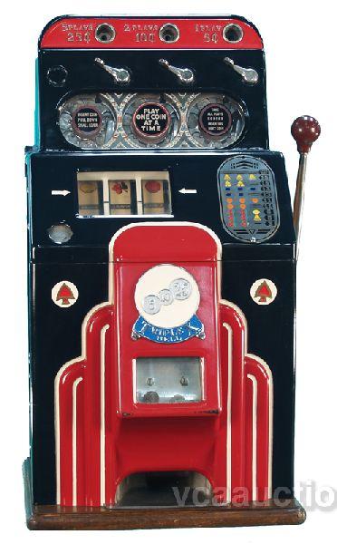 5/10/25 Cent Jennings Tri-Plex Slot Machine w/ Keys