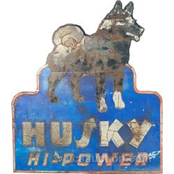 Large Outdoor  Husky Hi-Power  Die-Cut Metal Sign,