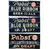 Image 1 : Lot Of 3 Pabst Blue Ribbon Beer Tin Signs w/ Cardboard