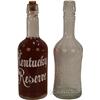 Image 1 : Lot Of 2 White Enamel Lettering Glass Back Bar Bottles: