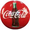 Image 1 : Coca Cola Metal Button Sign c1954,