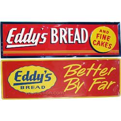 Lot Of 2 Eddy's Bread Tin Signs