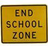 Image 1 : Large "End School Zone" Metal Sign - 30" x 30"