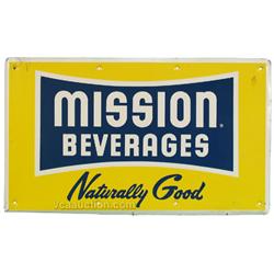 Mission Beverages "Naturally Good" Metal Sign,