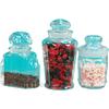 Image 1 : Lot Of 3 Glass Candy Jars w/ Stoppers