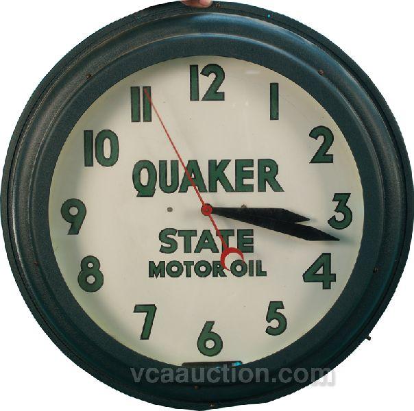 Quaker State Motor Oil Neon Wall Clock 22" diam