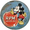 Image 1 : RPM Motor Oil Tin Sign w/ Mickey Mouse,