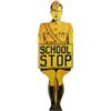 Image 1 : "School Stop" Die-Cut Metal Crossing Guard Sign