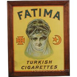 Fatima Cigarettes Paper Advertisement Sign,