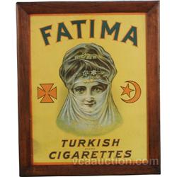 Fatima Cigarettes Paper Advertisement Sign,